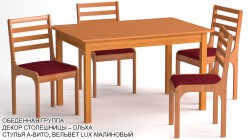 Обеденная группа «Недорогая» цвет «ОЛЬХА»: стол прямоугольный, 4 стула
